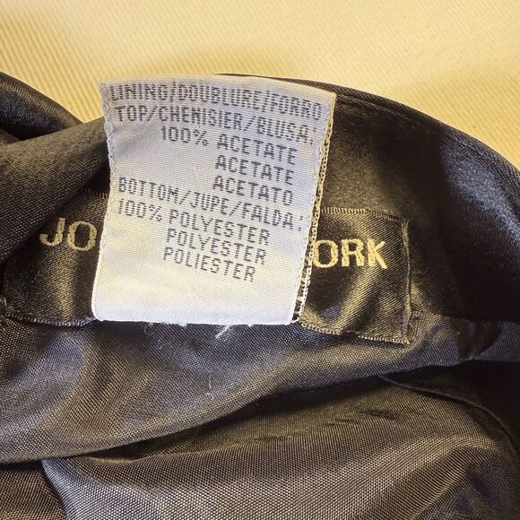 Jones New York Evening Dress Size 4 Black Maxi Sheath Satin Top Low Back NWT - Picture 13 of 16